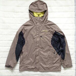 Columbia Men's Windbreaker Jacket Omni-Tech Large Brown Nylon Full Zip